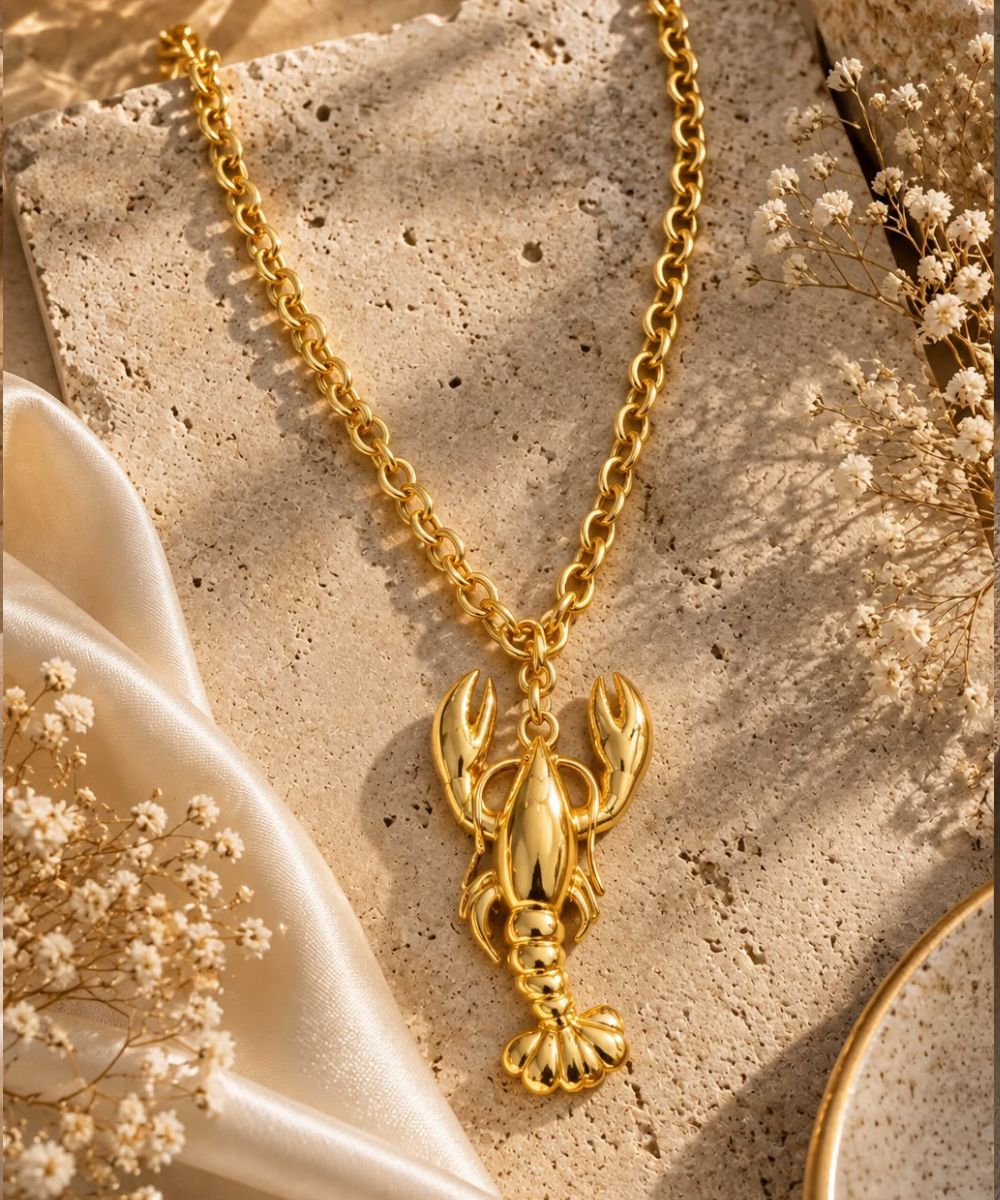 Imperial Lobster Charm Link Necklace